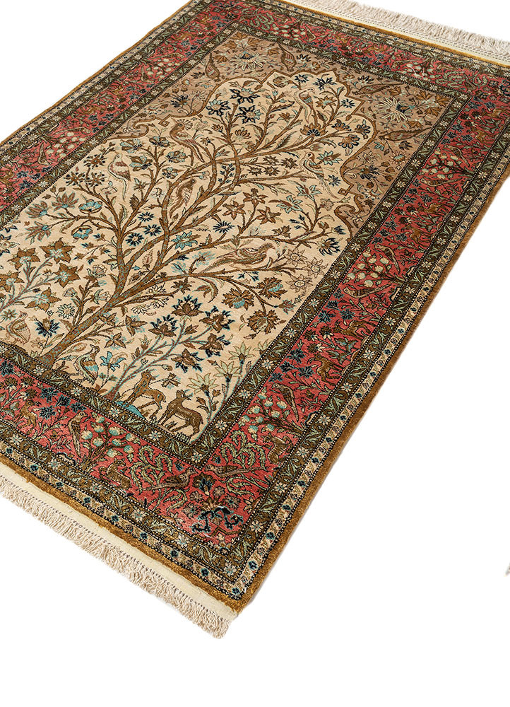 gulmarg green silk hand knotted Rug - FoldShot gulmarg green silk hand knotted Rug - FoldShot