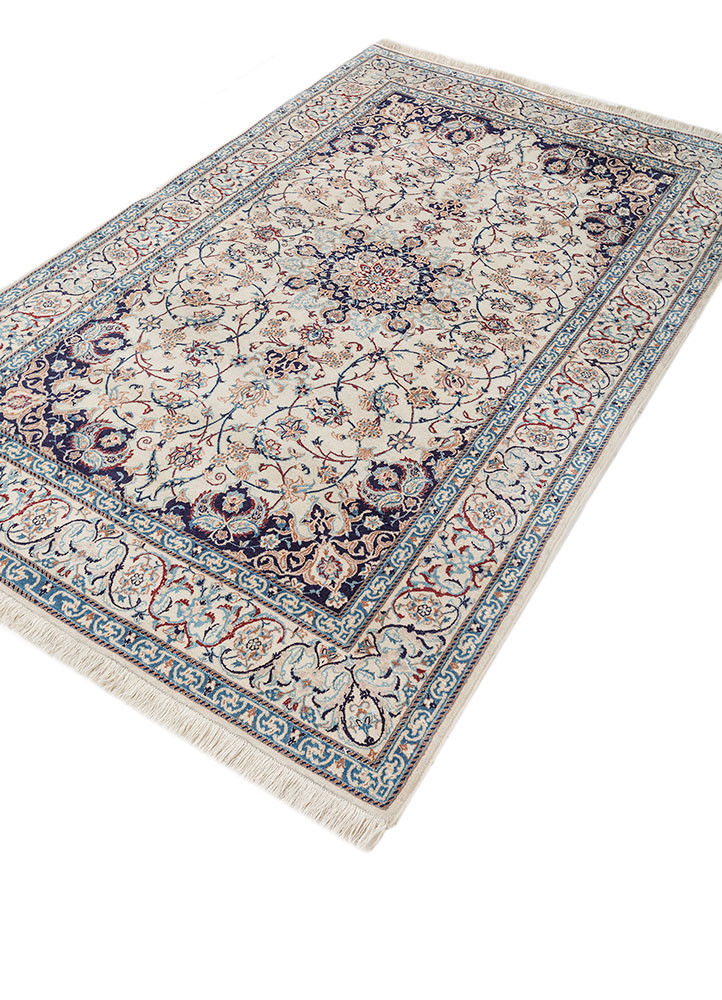 gulmarg blue wool and silk hand knotted Rug - FoldShot gulmarg blue wool and silk hand knotted Rug - FoldShot