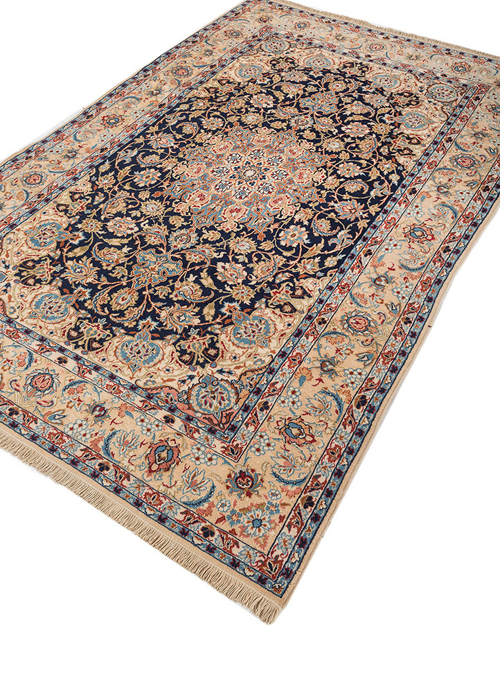 aalam red and orange wool hand knotted Rug - FoldShot