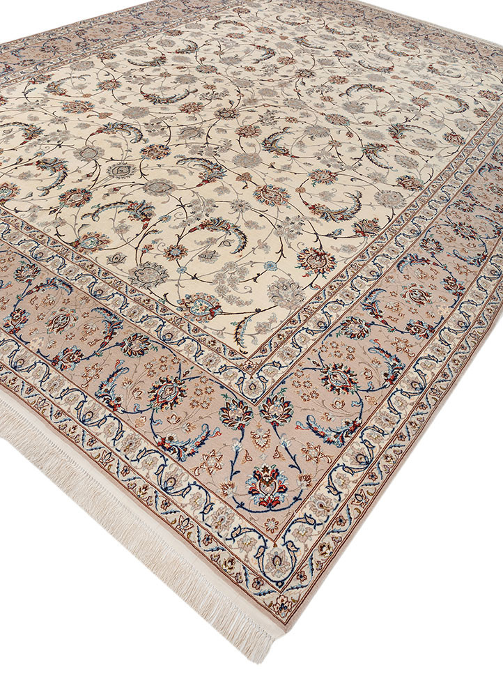aalam red and orange wool and silk hand knotted Rug - FoldShot aalam red and orange wool and silk hand knotted Rug - FoldShot