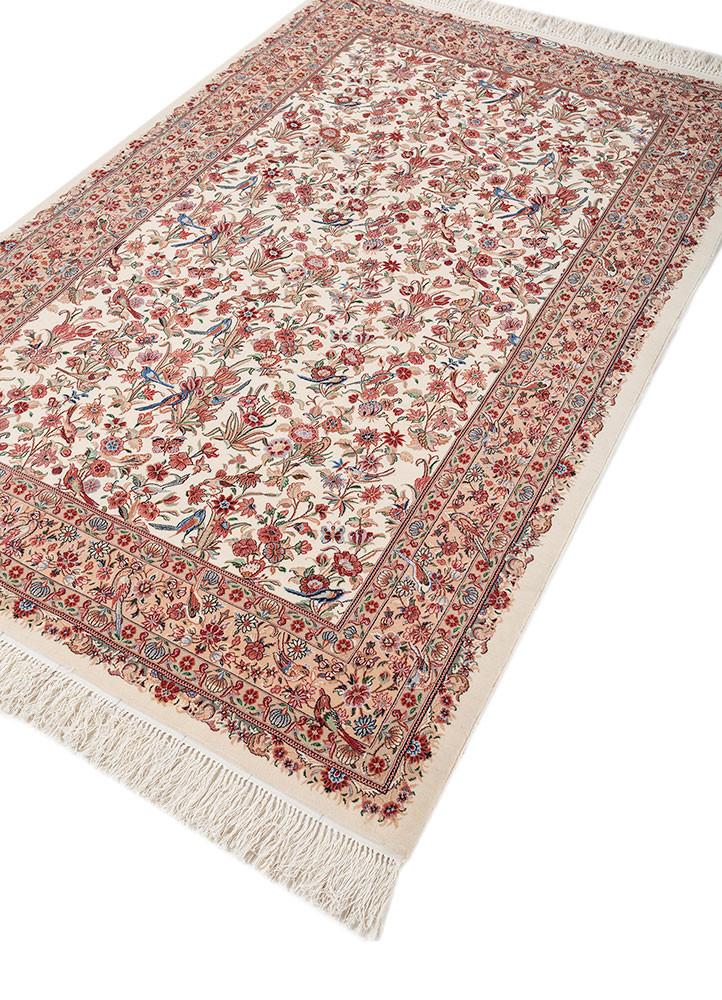 aalam pink and purple wool and silk hand knotted Rug - FoldShot aalam pink and purple wool and silk hand knotted Rug - FoldShot