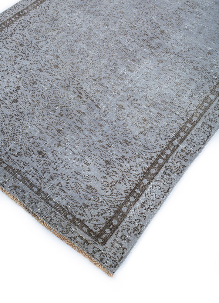vintage grey and black wool hand knotted Rug - FoldShot vintage grey and black wool hand knotted Rug - FoldShot