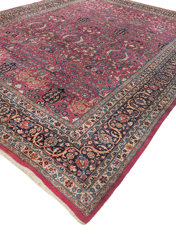 aalam blue wool hand knotted Rug - FoldShot