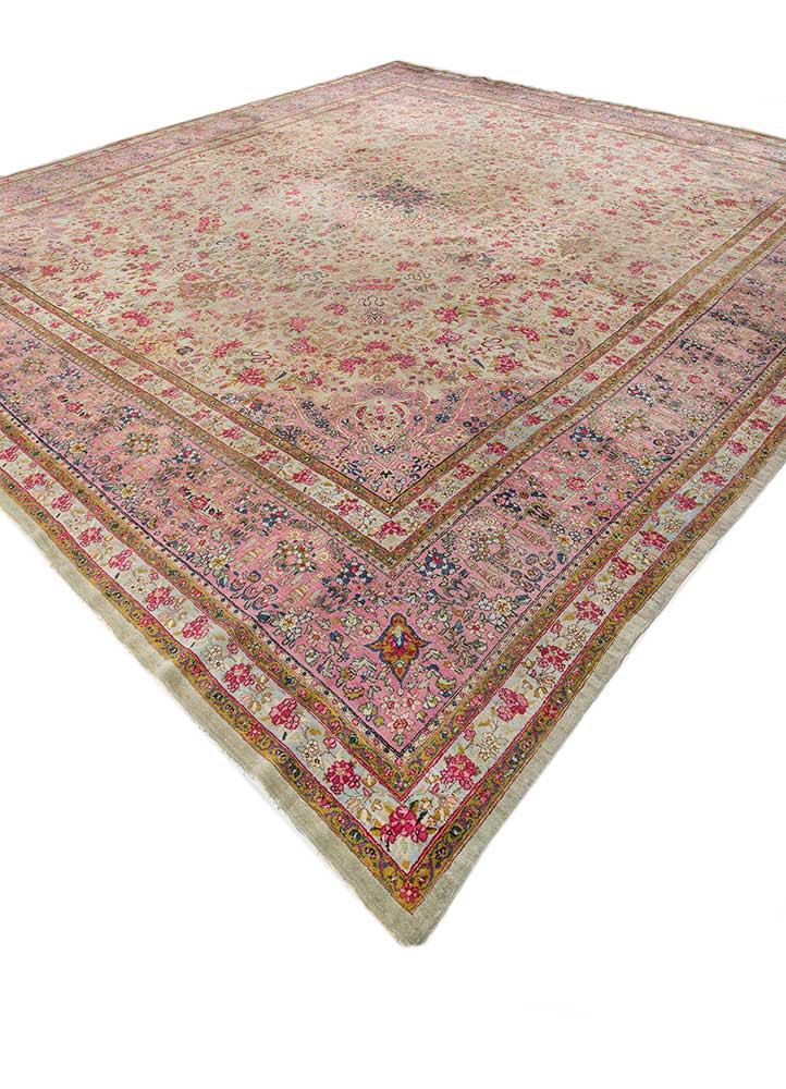 aalam green wool hand knotted Rug - FoldShot