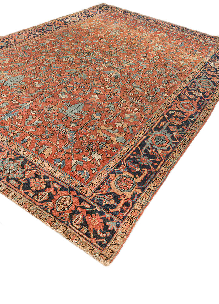 aalam blue wool hand knotted Rug - FoldShot aalam blue wool hand knotted Rug - FoldShot