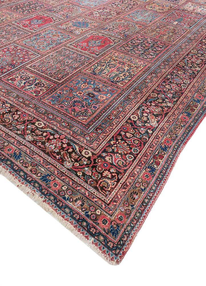 aalam pink and purple wool hand knotted Rug - FoldShot