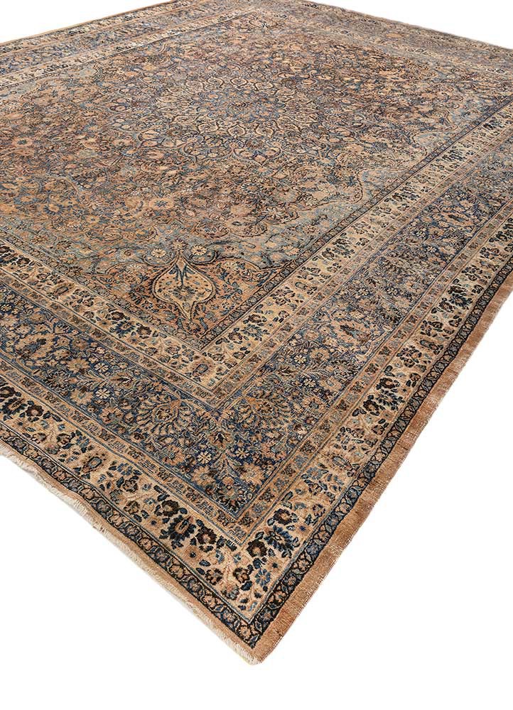 aalam blue wool hand knotted Rug - FoldShot