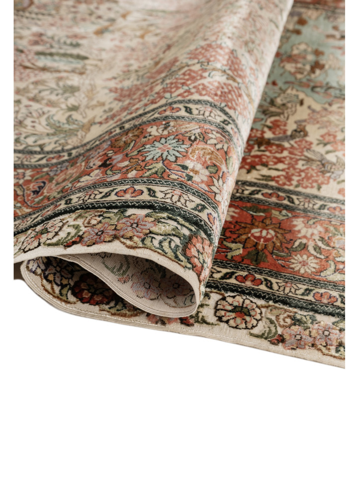 aprezo green silk hand knotted Rug - FoldShot