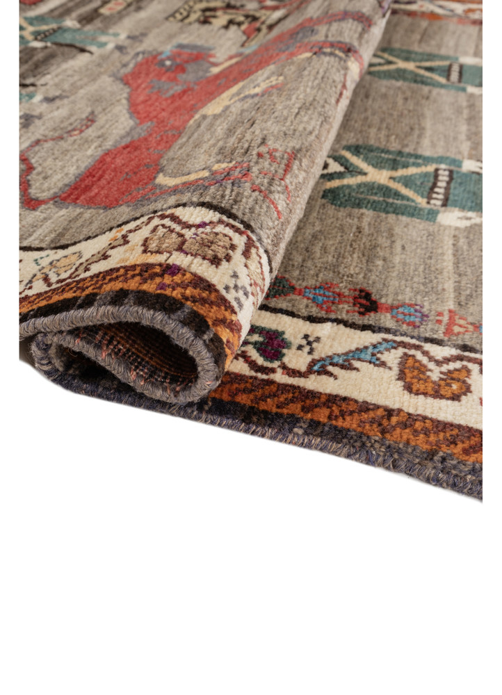 aprezo pink and purple wool hand knotted Rug - FoldShot