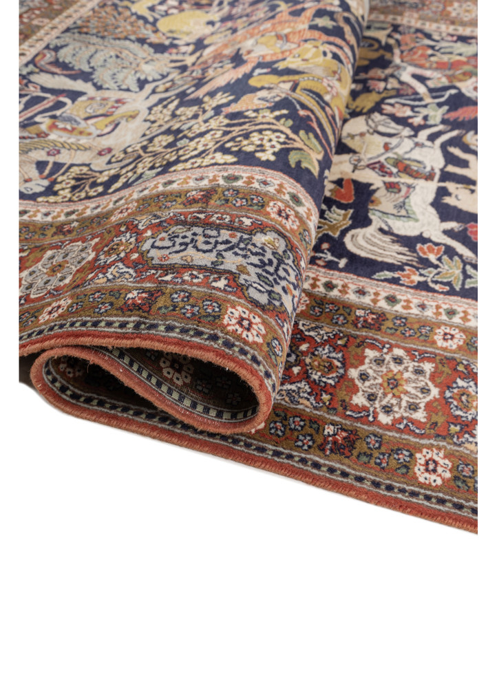 aprezo blue wool hand knotted Rug - FoldShot