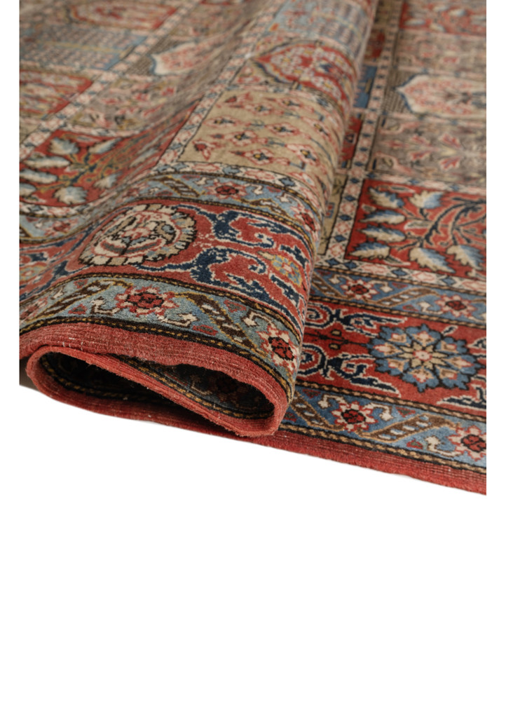 aalam red and orange wool hand knotted Rug - FoldShot