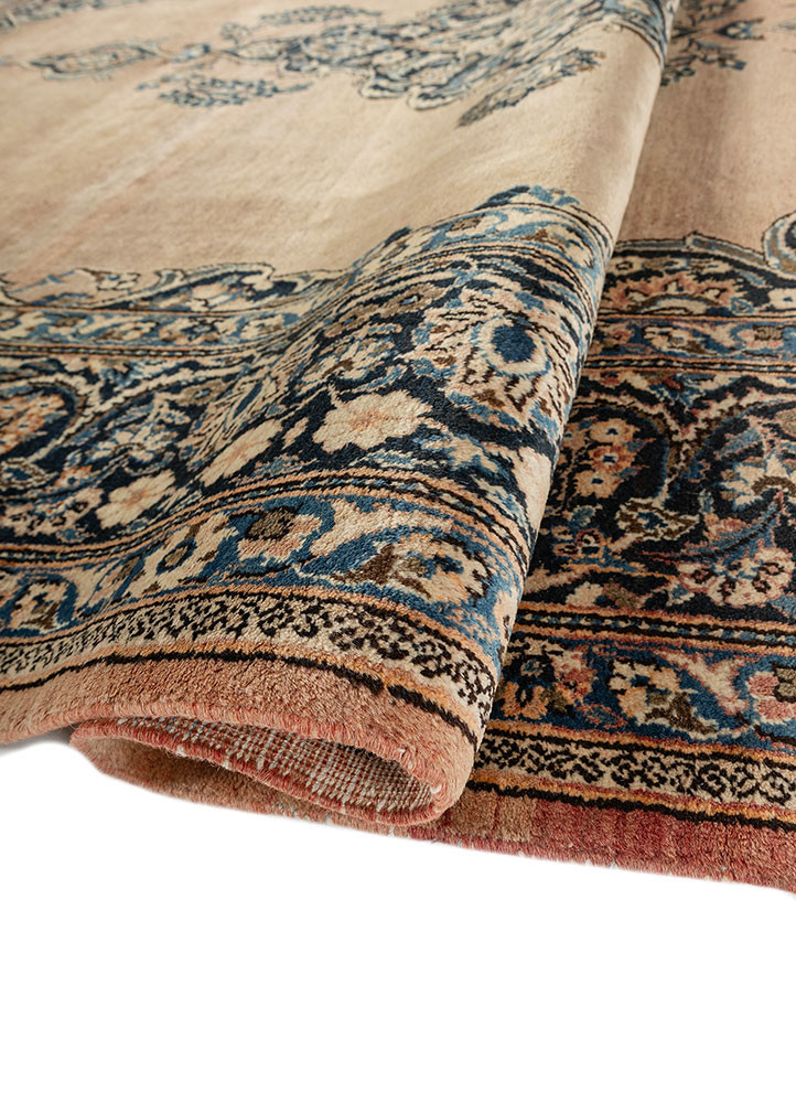 aalam blue wool hand knotted Rug - FoldShot