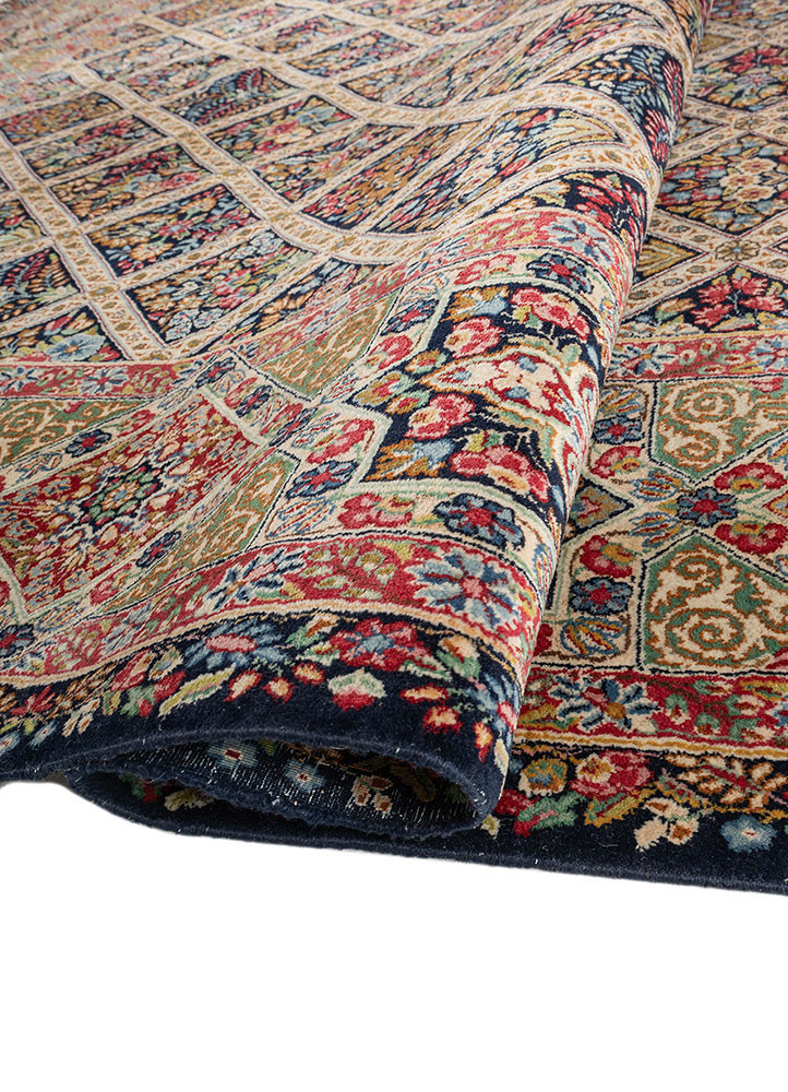 aalam red and orange wool hand knotted Rug - FoldShot