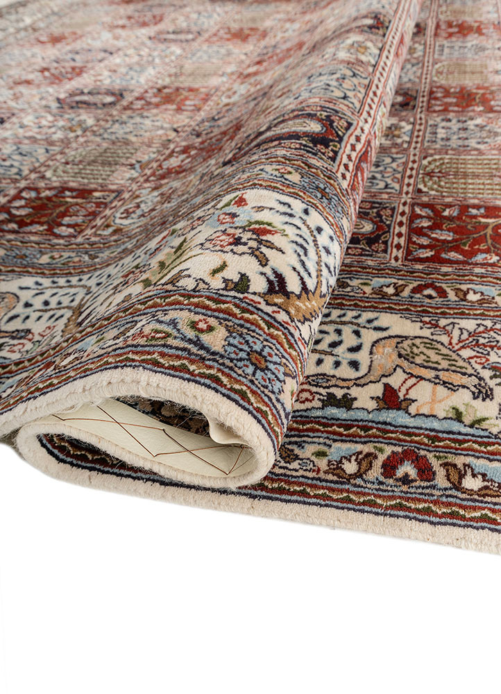 aalam ivory wool hand knotted Rug - FoldShot