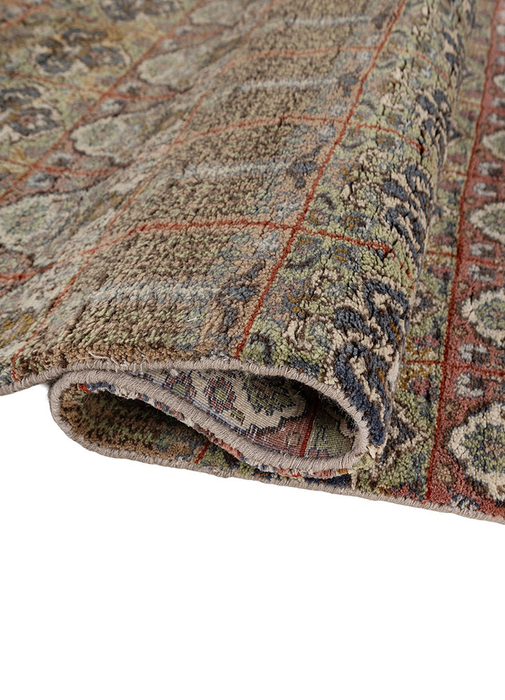 aprezo green wool hand knotted Rug - FoldShot aprezo green wool hand knotted Rug - FoldShot