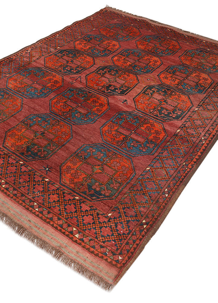 kiaan red and orange wool hand knotted Rug - FoldShot kiaan red and orange wool hand knotted Rug - FoldShot