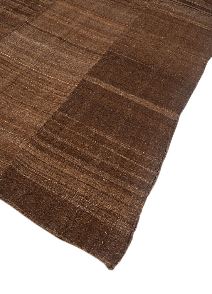 nayaab beige and brown wool flat weaves Rug - FoldShot nayaab beige and brown wool flat weaves Rug - FoldShot