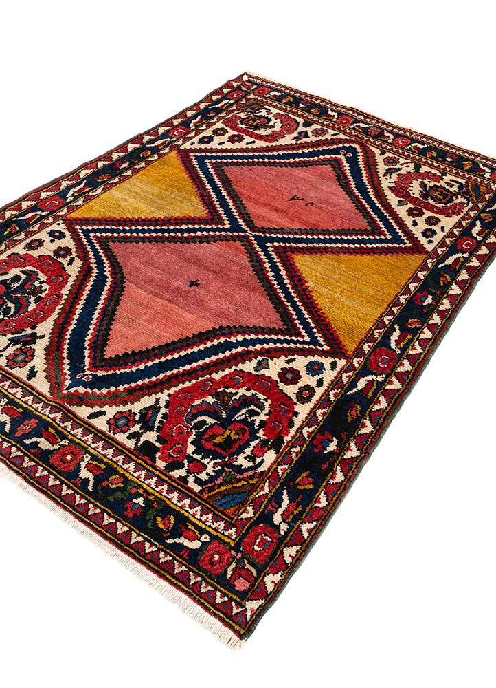 nuray red and orange wool hand knotted Rug - FoldShot