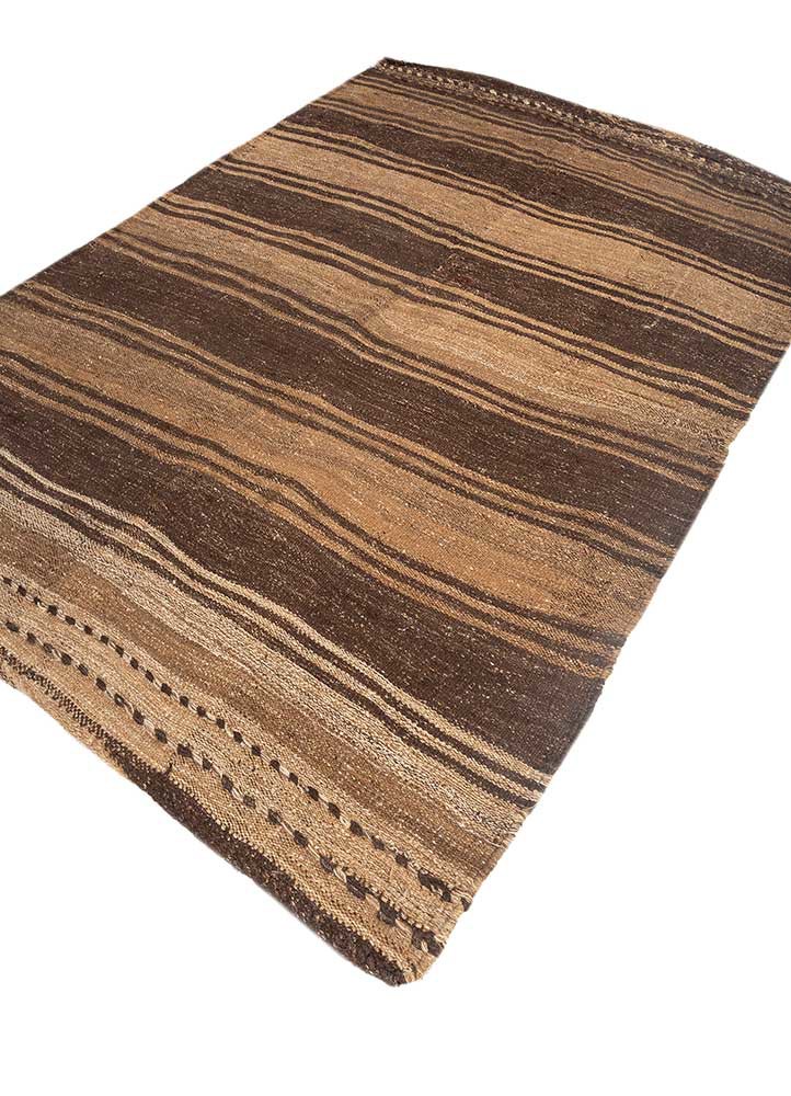 nayaab beige and brown jute and hemp flat weaves Rug - FoldShot