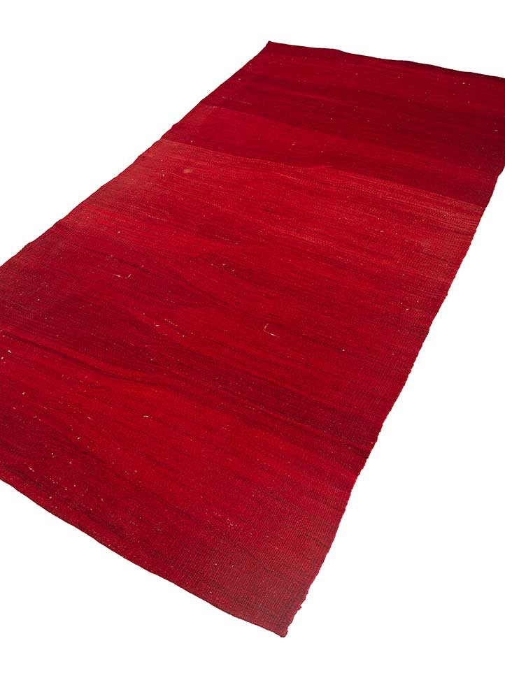 nayaab red and orange wool flat weaves Rug - FoldShot