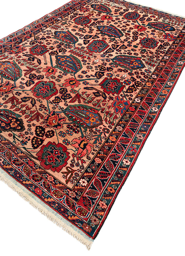 aalam red and orange wool hand knotted Rug - FoldShot aalam red and orange wool hand knotted Rug - FoldShot