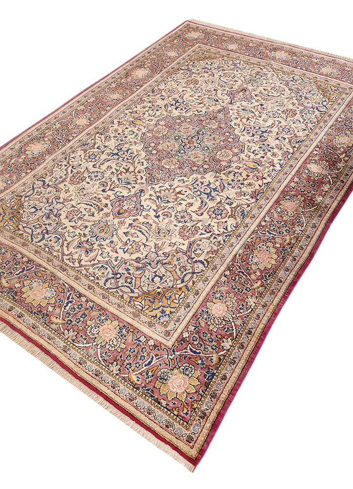 gulmarg blue silk hand knotted Rug - FoldShot