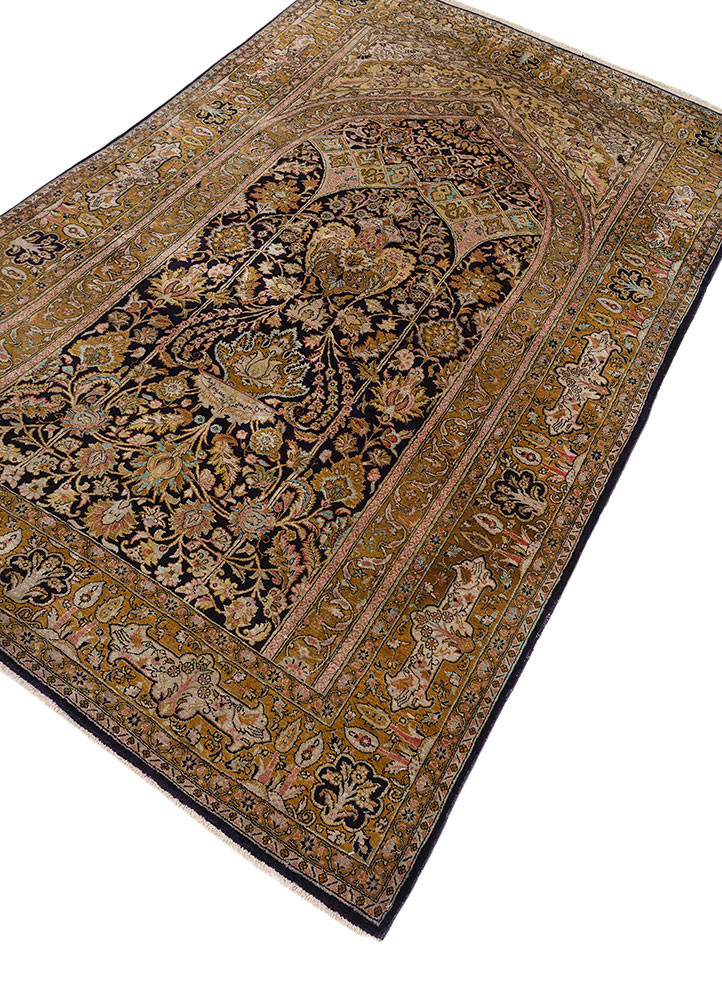 gulmarg blue silk hand knotted Rug - FoldShot gulmarg blue silk hand knotted Rug - FoldShot