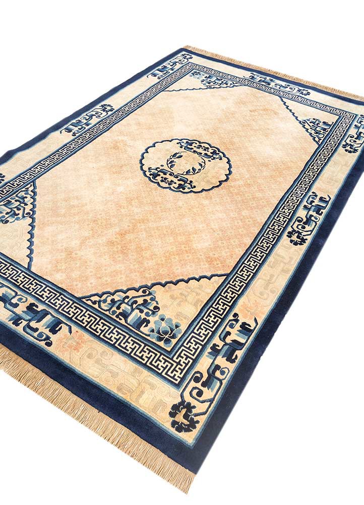 pechino beige and brown wool hand knotted Rug - FoldShot pechino beige and brown wool hand knotted Rug - FoldShot