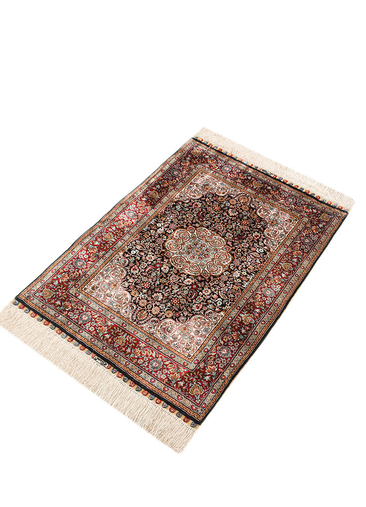 gulmarg blue silk hand knotted Rug - FoldShot gulmarg blue silk hand knotted Rug - FoldShot