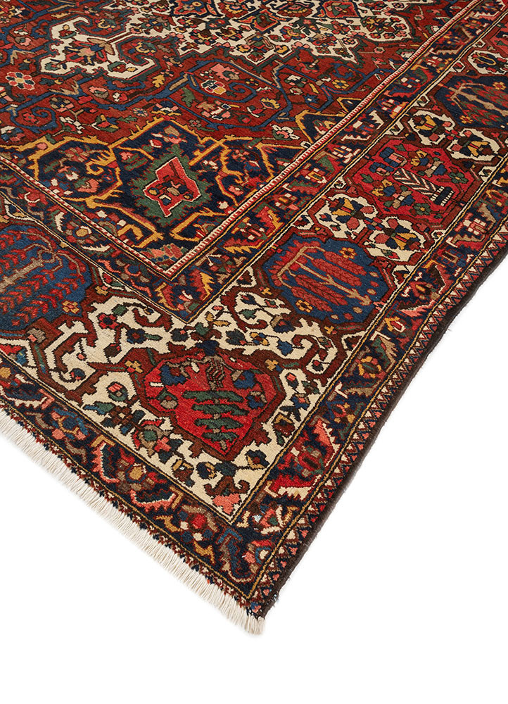 aalam red and orange wool hand knotted Rug - FoldShot aalam red and orange wool hand knotted Rug - FoldShot