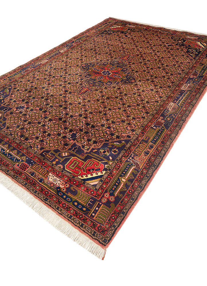aalam red and orange wool hand knotted Rug - FoldShot aalam red and orange wool hand knotted Rug - FoldShot
