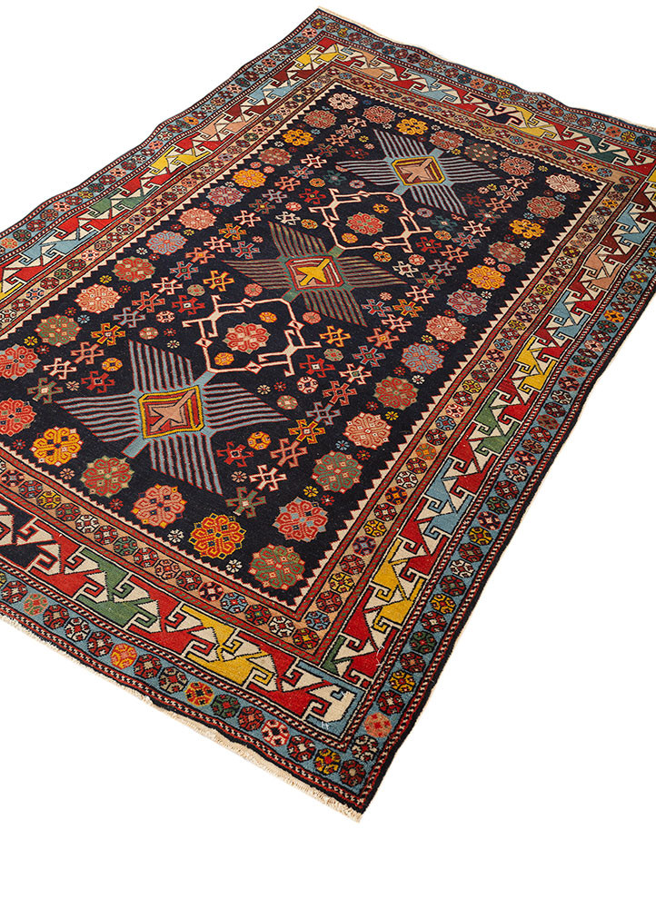nuray blue wool hand knotted Rug - FoldShot