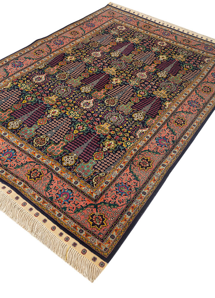 aalam blue wool hand knotted Rug - FoldShot aalam blue wool hand knotted Rug - FoldShot