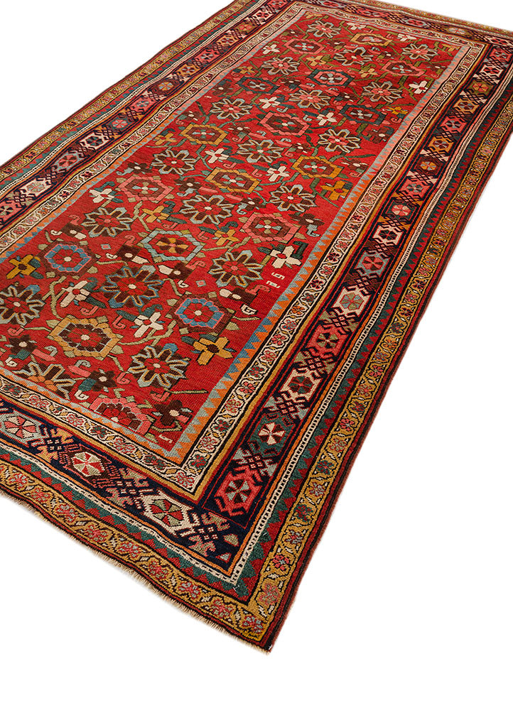 kiaan red and orange wool hand knotted Rug - FoldShot