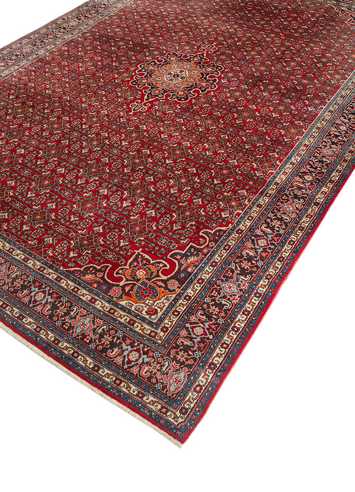 aalam red and orange wool hand knotted Rug - FoldShot aalam red and orange wool hand knotted Rug - FoldShot