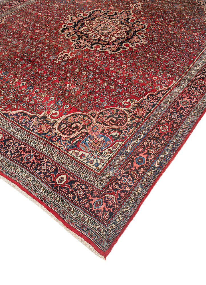 aalam red and orange wool hand knotted Rug - FoldShot
