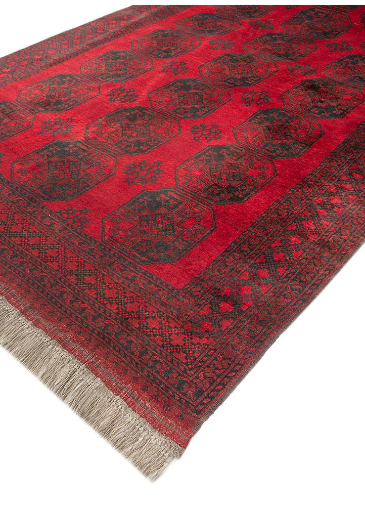 kiaan red and orange wool hand knotted Rug - FoldShot