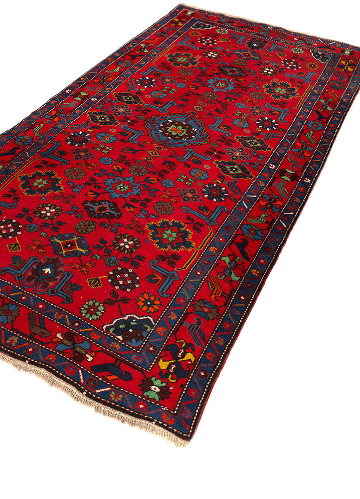 aalam red and orange wool flat weaves Rug - FoldShot aalam red and orange wool flat weaves Rug - FoldShot