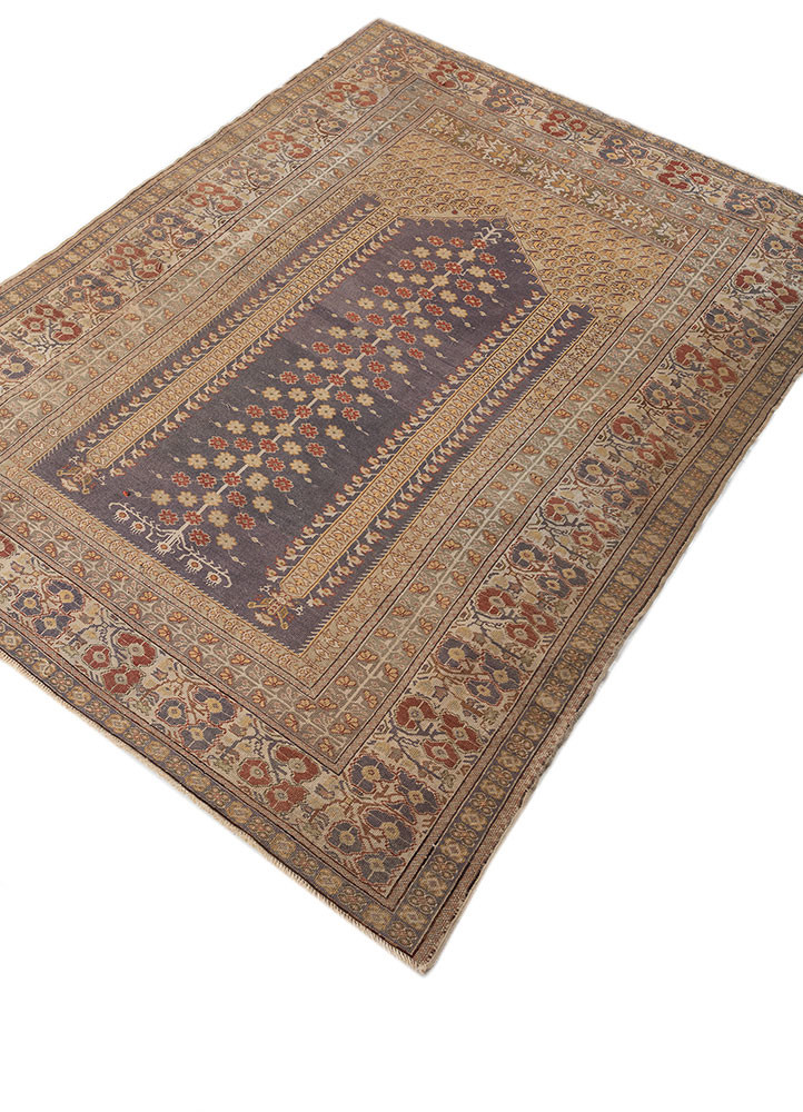 aalam red and orange wool hand knotted Rug - FoldShot