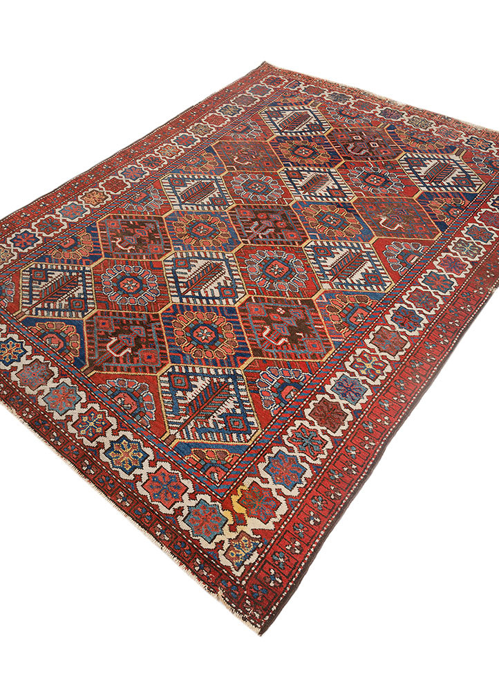 kiaan red and orange wool hand knotted Rug - FoldShot kiaan red and orange wool hand knotted Rug - FoldShot