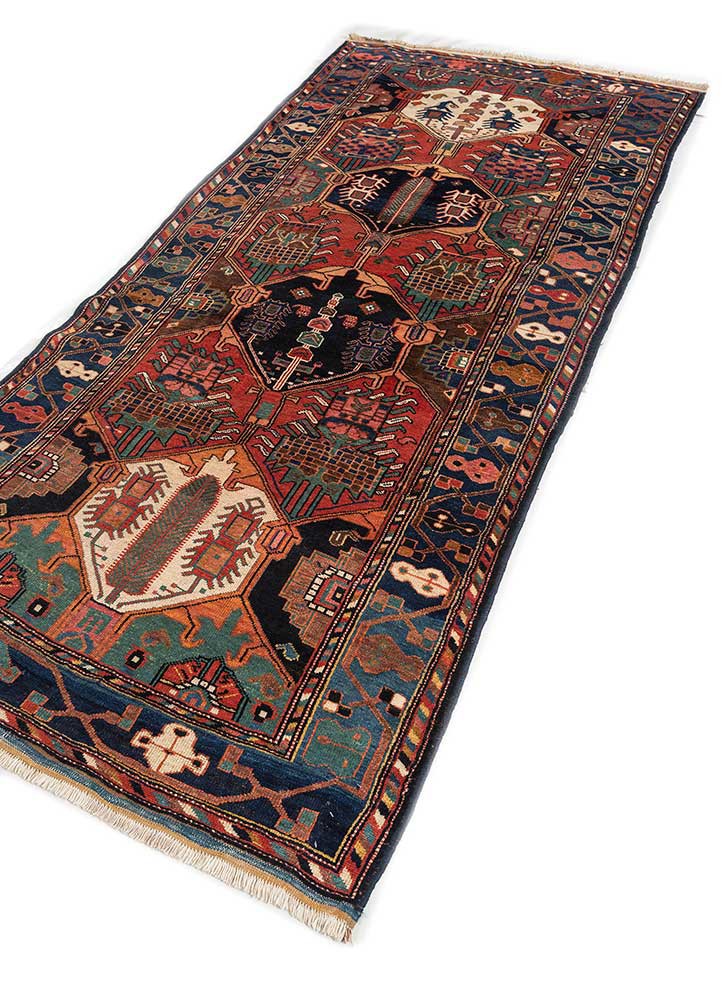 kiaan red and orange wool hand knotted Rug - FoldShot