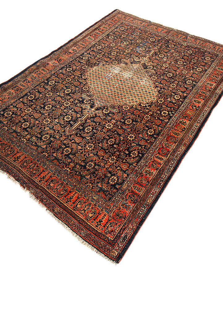 aalam blue wool hand knotted Rug - FoldShot aalam blue wool hand knotted Rug - FoldShot