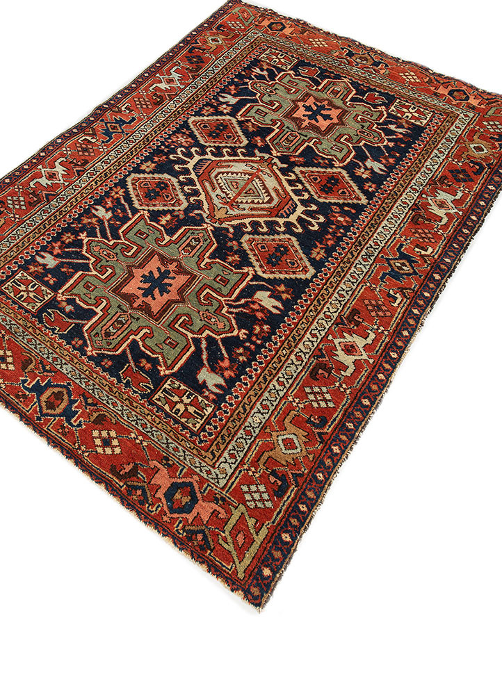 kiaan blue wool hand knotted Rug - FoldShot kiaan blue wool hand knotted Rug - FoldShot