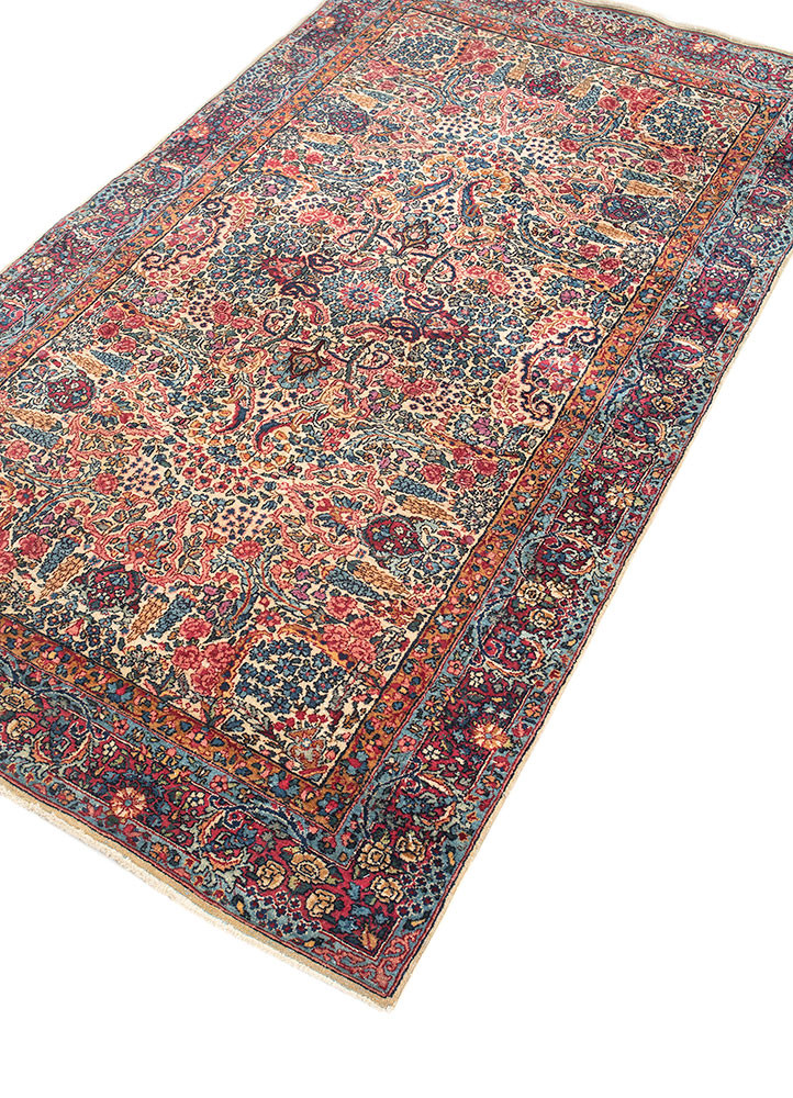 aalam ivory wool hand knotted Rug - FoldShot aalam ivory wool hand knotted Rug - FoldShot