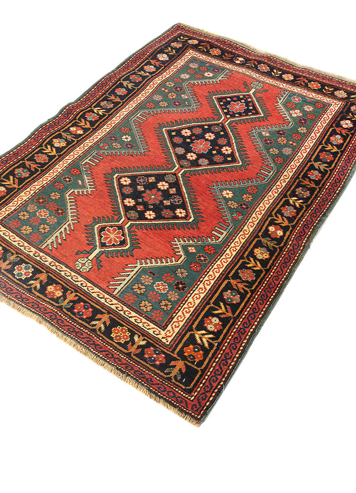 kiaan red and orange wool hand knotted Rug - FoldShot kiaan red and orange wool hand knotted Rug - FoldShot