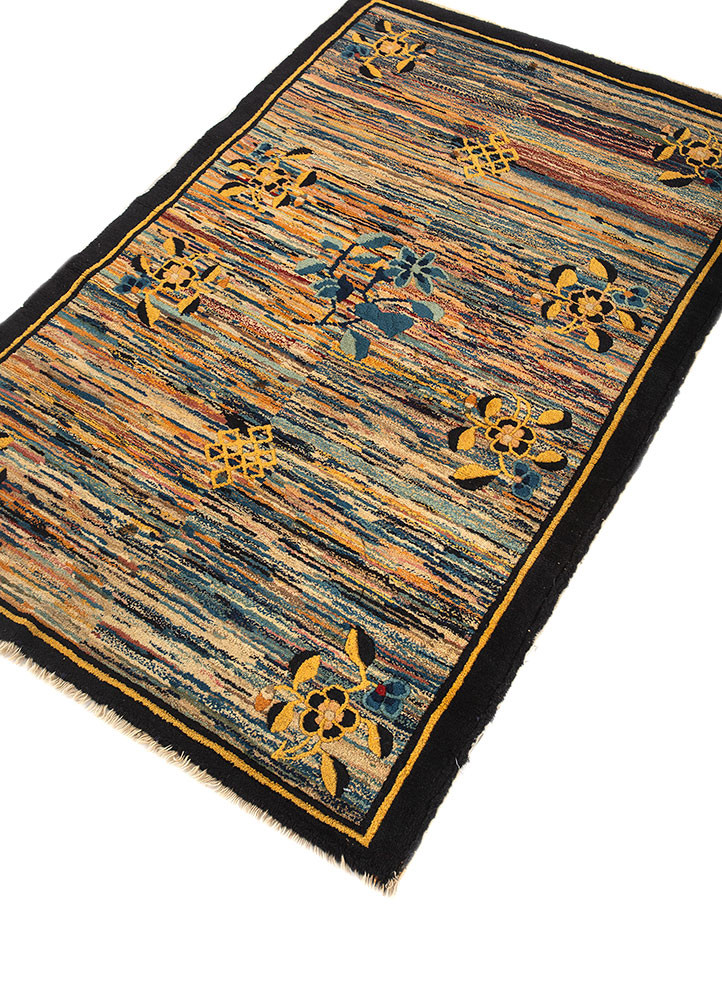 aalam blue wool hand knotted Rug - FoldShot aalam blue wool hand knotted Rug - FoldShot