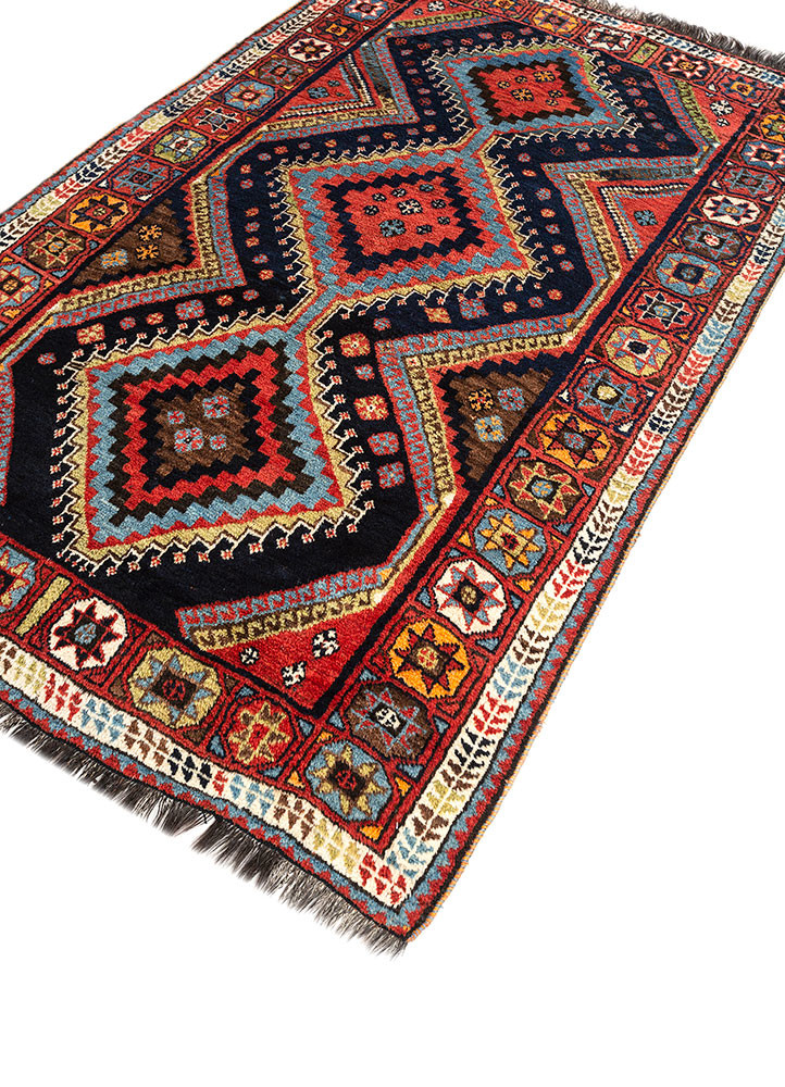 kiaan blue wool hand knotted Rug - FoldShot kiaan blue wool hand knotted Rug - FoldShot