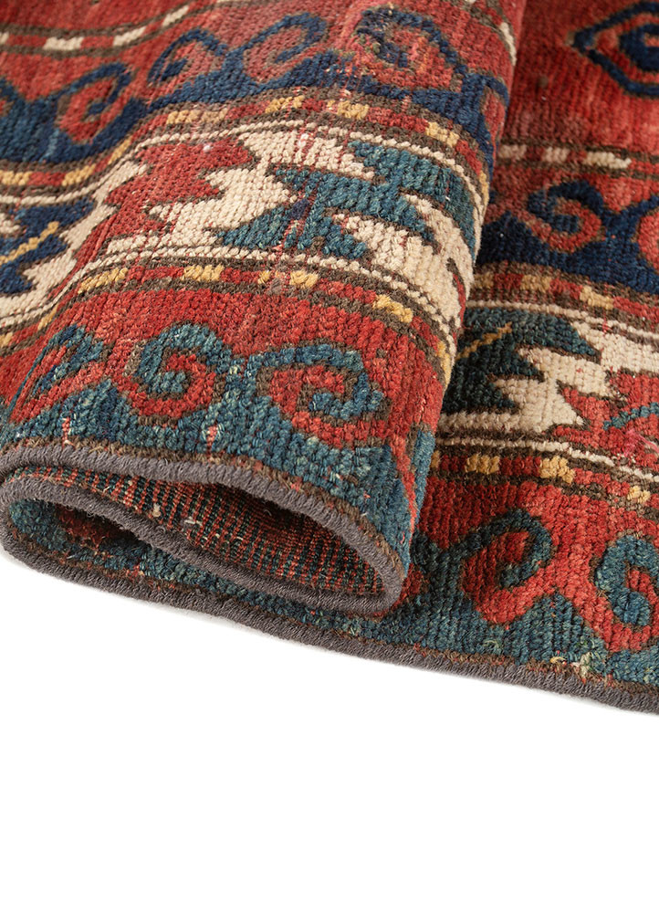 aalam red and orange wool flat weaves Rug - FoldShot aalam red and orange wool flat weaves Rug - FoldShot