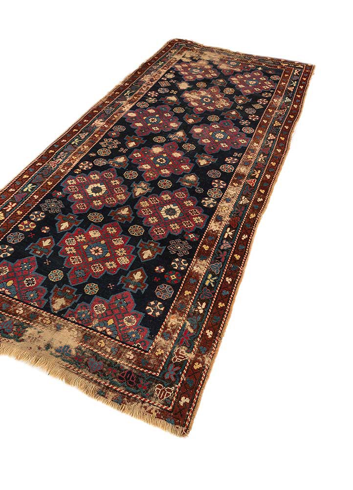 nayaab blue wool flat weaves Rug - FoldShot