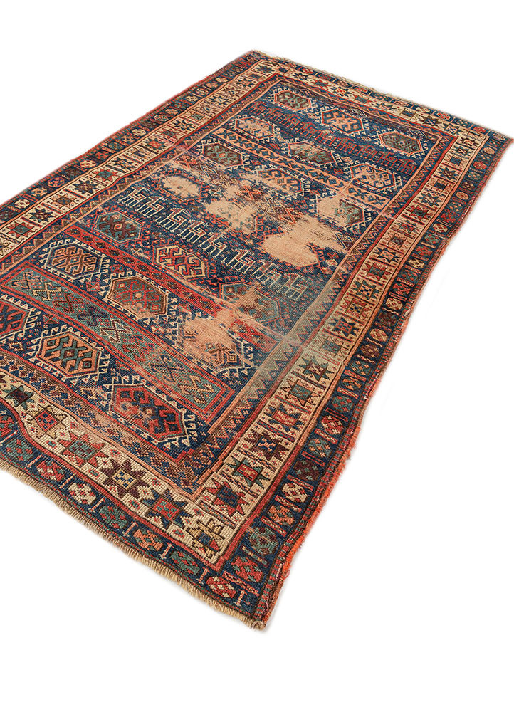 kiaan blue wool hand knotted Rug - FoldShot